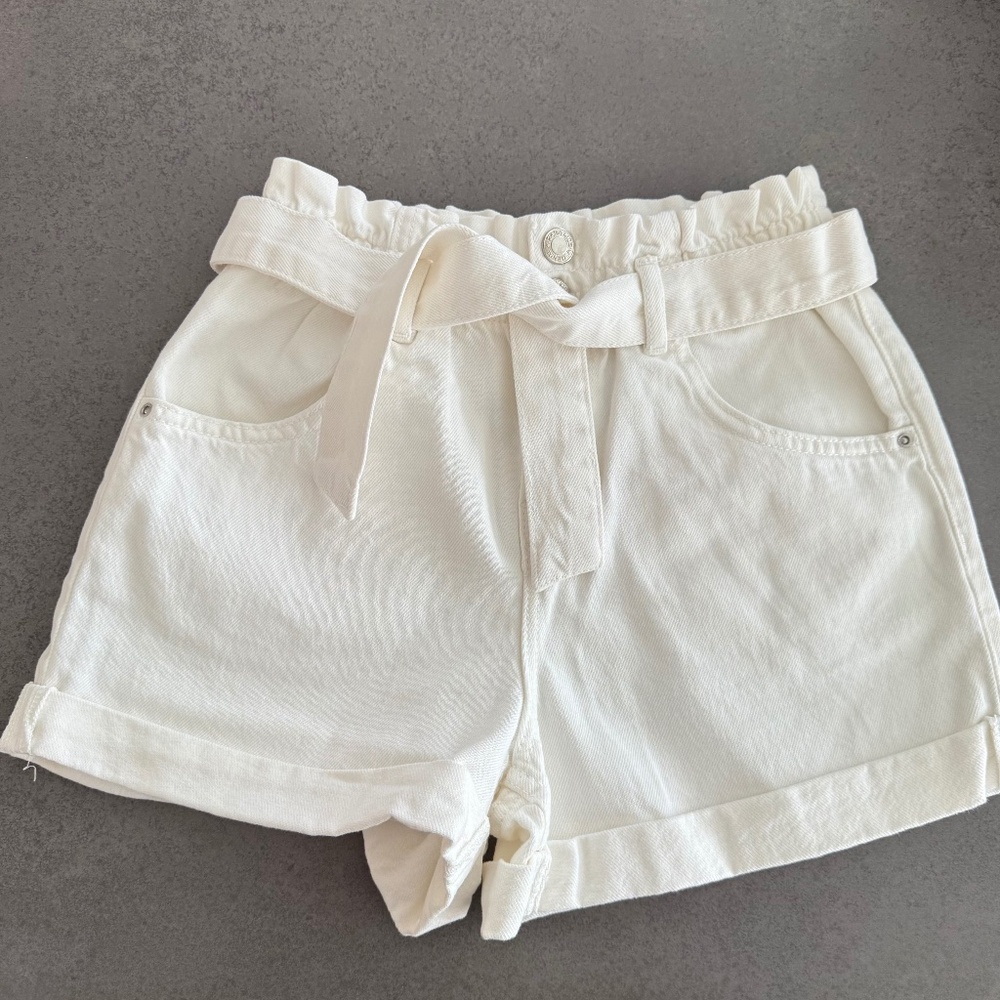 Zara Kids White Cotton Shorts Size 10